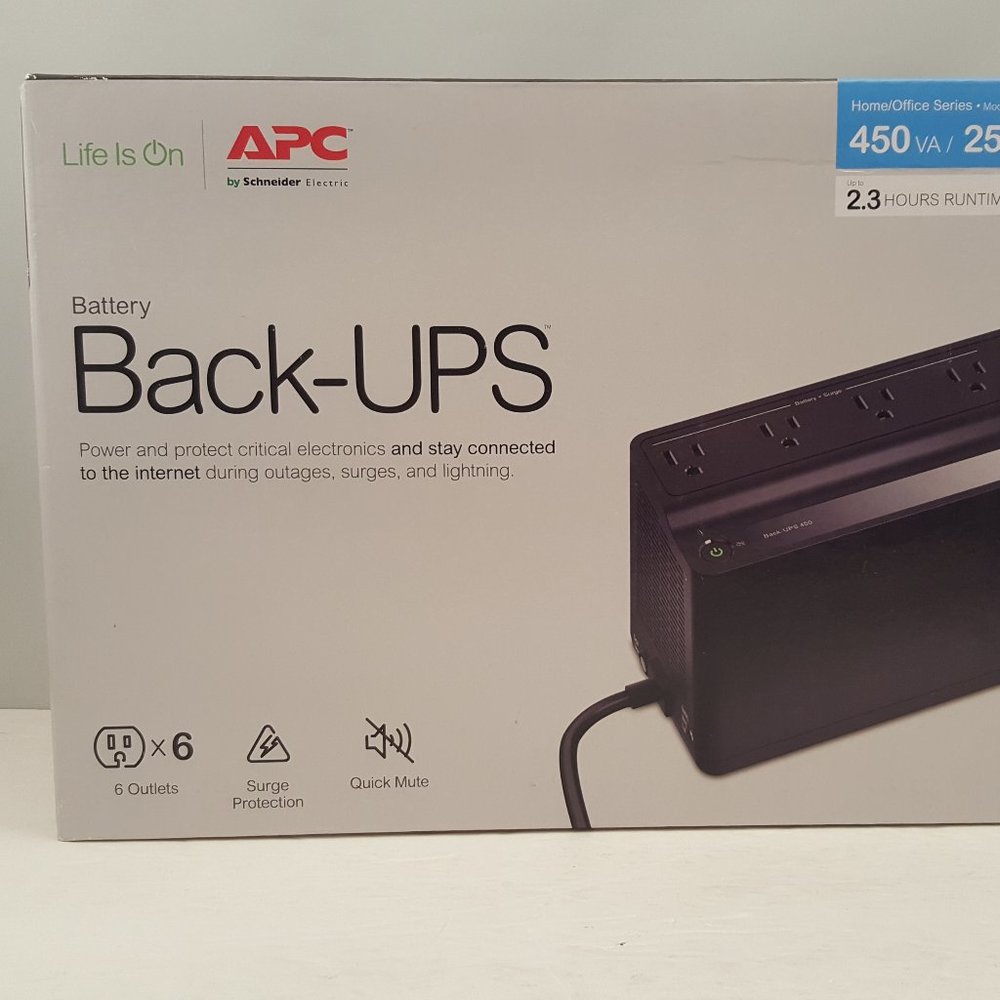 APC / Schneider Battery Back-UPS 6 Outlet 450 VA 255 W 2.3 Hr